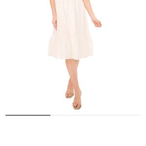 Cece Women’s Ruffle Embroidered Midi Dress - IVORY
